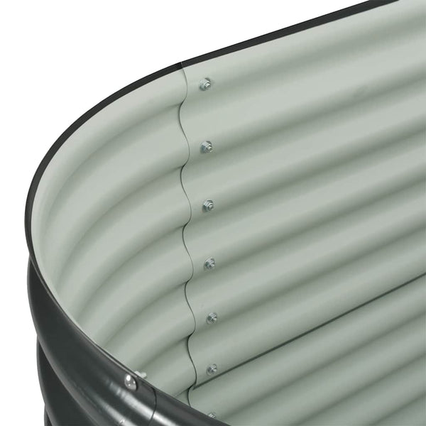 Vidaxl Garden Raised Bed 160X80x81 Cm Galvanised Steel Grey Raised Garden Beds