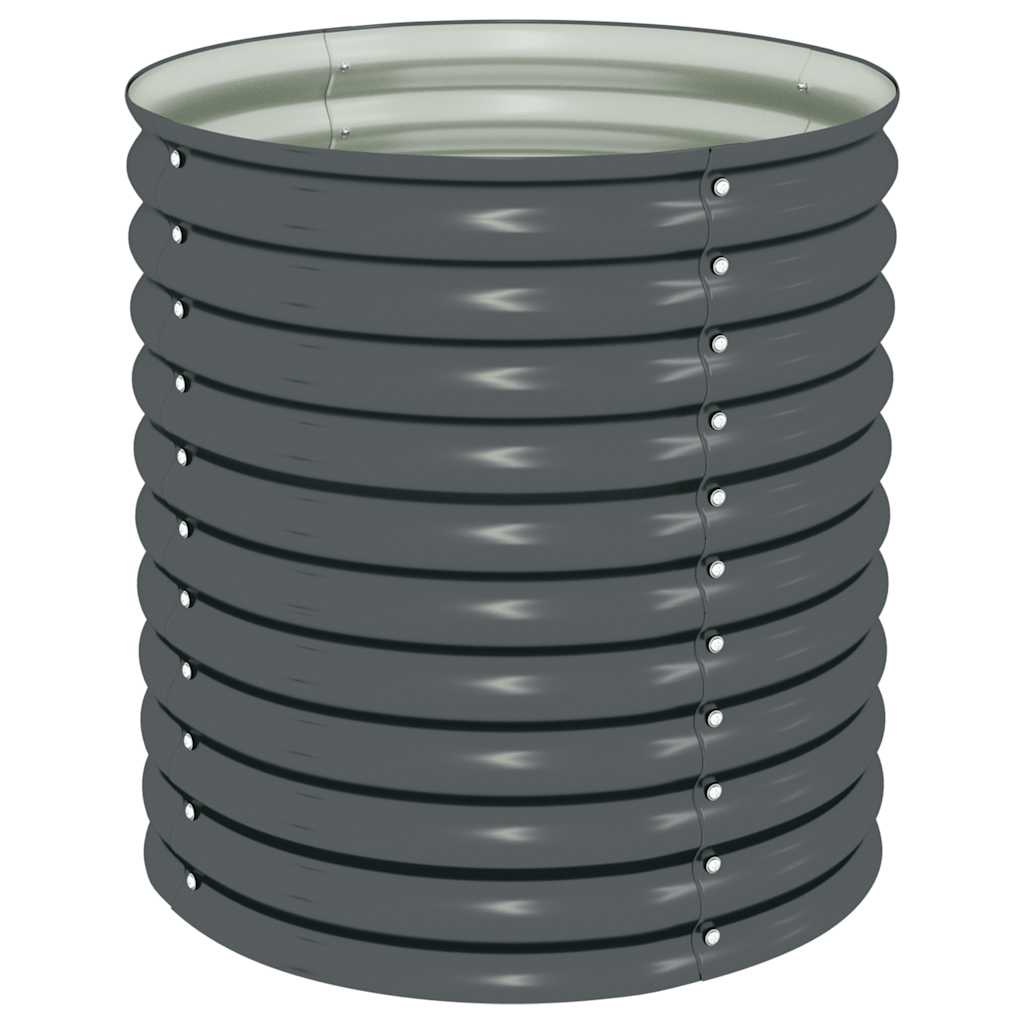 Vidaxl Garden Raised Bed 80X80x81 Cm Galvanised Steel Grey Raised Garden Beds