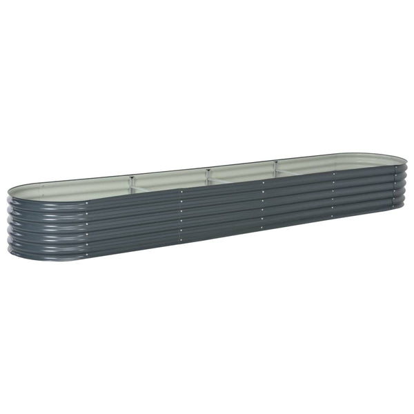 Vidaxl Garden Raised Bed 400X80x44 Cm Galvanised Steel Grey Placeholder