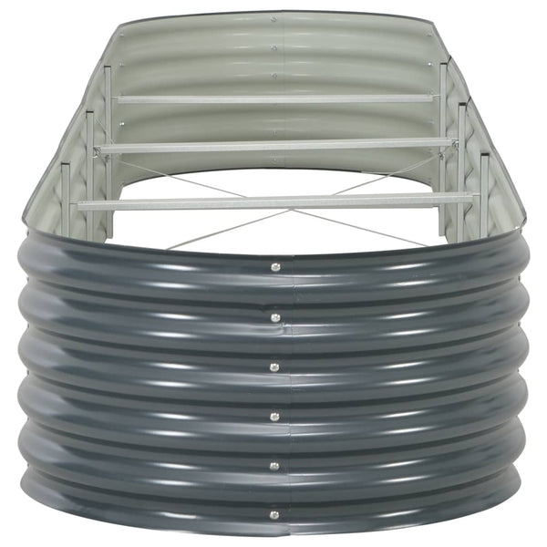 Garden Raised Bed 400X80x44 Cm Galvanised Steel Grey Raised Garden Beds