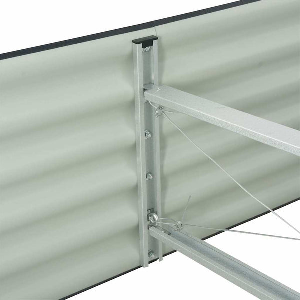 Vidaxl Garden Raised Bed 400X80x44 Cm Galvanised Steel Grey Raised Garden Beds