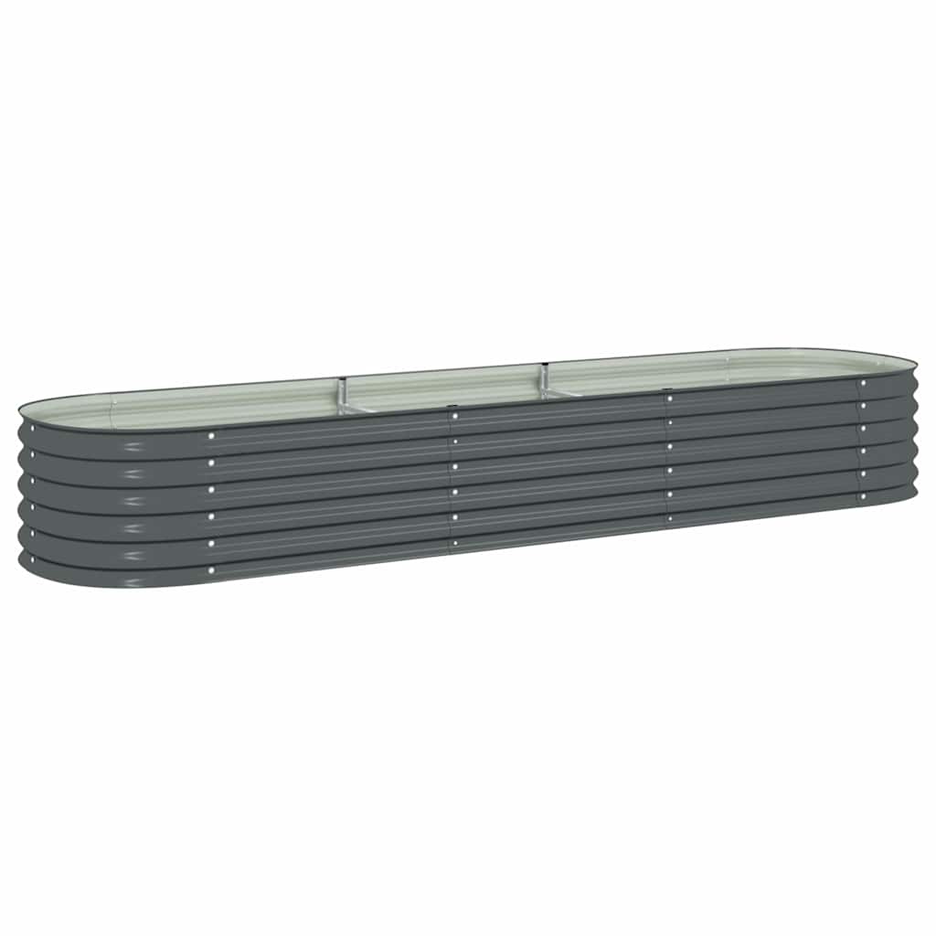 Vidaxl Garden Raised Bed 320X80x44 Cm Galvanised Steel Grey Raised Garden Beds