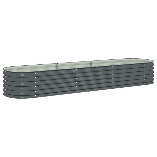 Vidaxl Garden Raised Bed 320X80x44 Cm Galvanised Steel Grey Raised Garden Beds