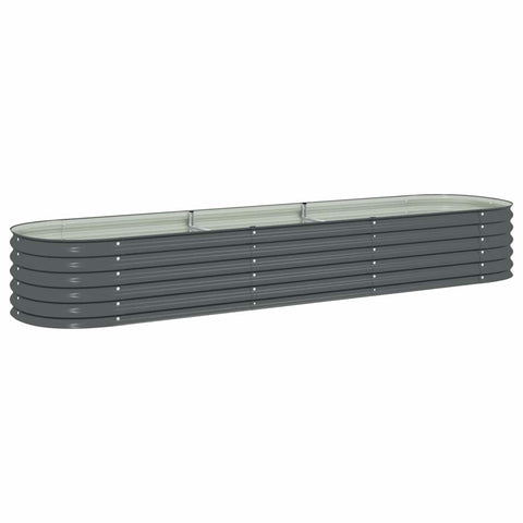 Vidaxl Garden Raised Bed 320X80x44 Cm Galvanised Steel Grey Raised Garden Beds