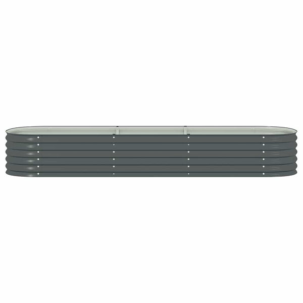 Vidaxl Garden Raised Bed 320X80x44 Cm Galvanised Steel Grey Raised Garden Beds