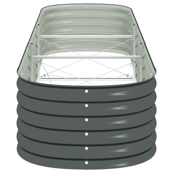 Vidaxl Garden Raised Bed 320X80x44 Cm Galvanised Steel Grey Raised Garden Beds