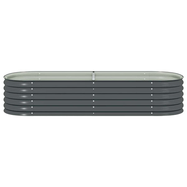 Vidaxl Garden Raised Bed 240X80x44 Cm Galvanised Steel Grey Raised Garden Beds