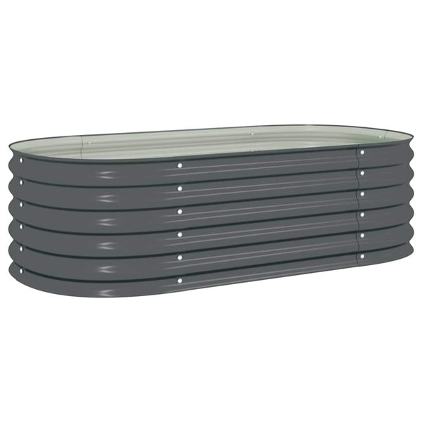 Vidaxl Garden Raised Bed 160X80x44 Cm Galvanised Steel Grey Raised Garden Beds