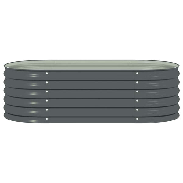 Vidaxl Garden Raised Bed 160X80x44 Cm Galvanised Steel Grey Raised Garden Beds