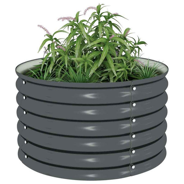 Vidaxl Garden Raised Bed 80X80x44 Cm Galvanised Steel Grey Raised Garden Beds