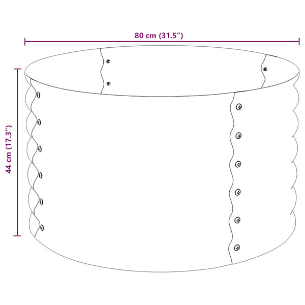 Vidaxl Garden Raised Bed 80X80x44 Cm Galvanised Steel Grey Raised Garden Beds