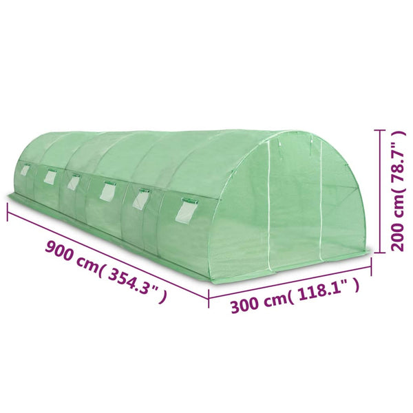 Vidaxl Greenhouse 27 M 900X300x200 Cm Greenhouses