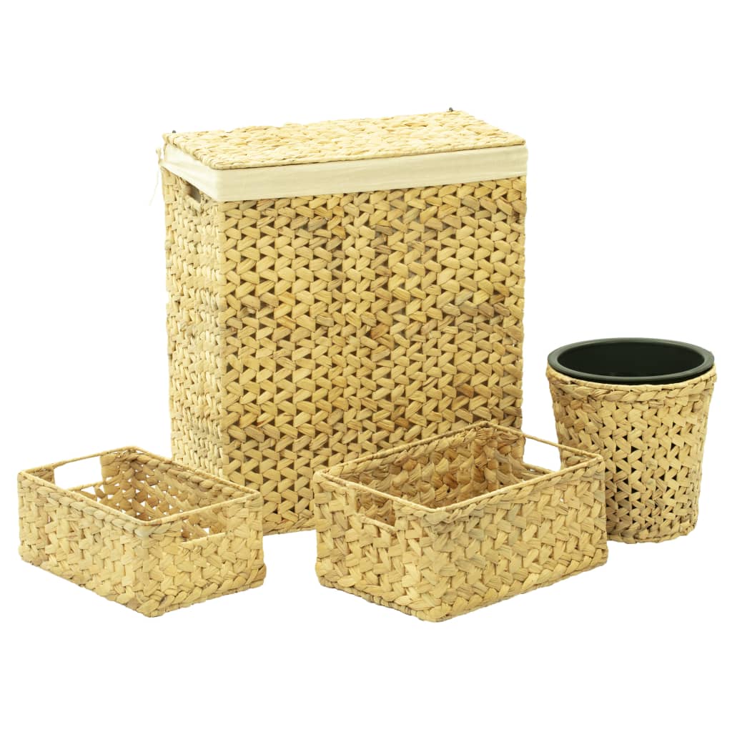 Bathroom Baskets & Storage 4 Piece Bathroom Set Water Hyacinth