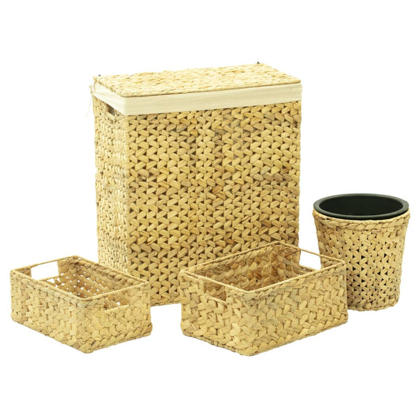 Bathroom Baskets & Storage 4 Piece Bathroom Set Water Hyacinth