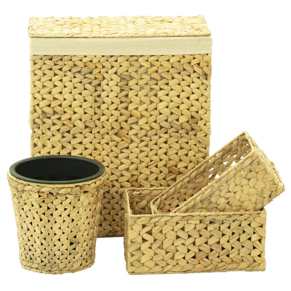 Bathroom Baskets & Storage 4 Piece Bathroom Set Water Hyacinth