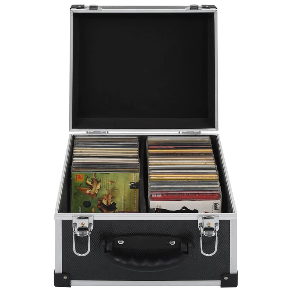 Cd Case For 40 Cds Aluminium Abs Black Cd & Video Racks