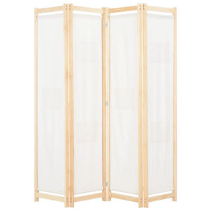 4-Panel Room Divider Cream 160X170x4 Cm Fabric