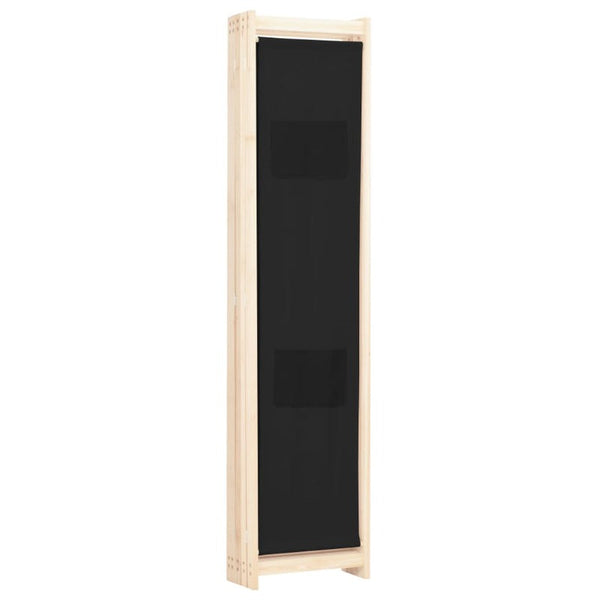 Vidaxl 5 Panel Room Divider Black 200X170x4 Cm Fabric Screens & Room Dividers