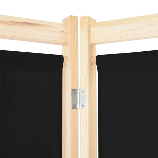 Vidaxl 5 Panel Room Divider Black 200X170x4 Cm Fabric Screens & Room Dividers