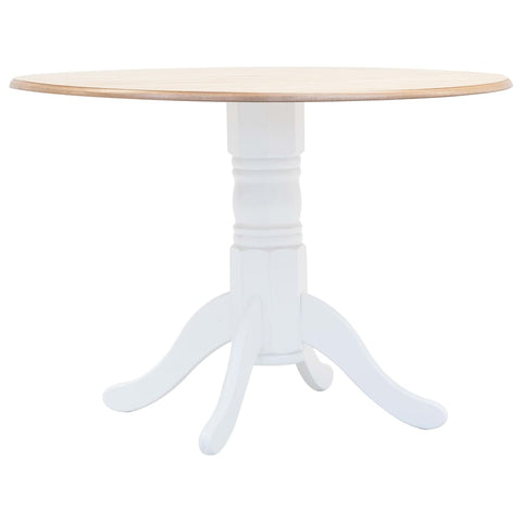 Dining Table White And Brown 106 Cm Solid Rubber Wood Dining Tables