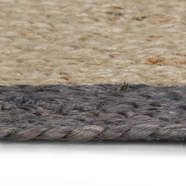 Handmade Rug Jute With Dark Grey Border 150 Cm Rugs