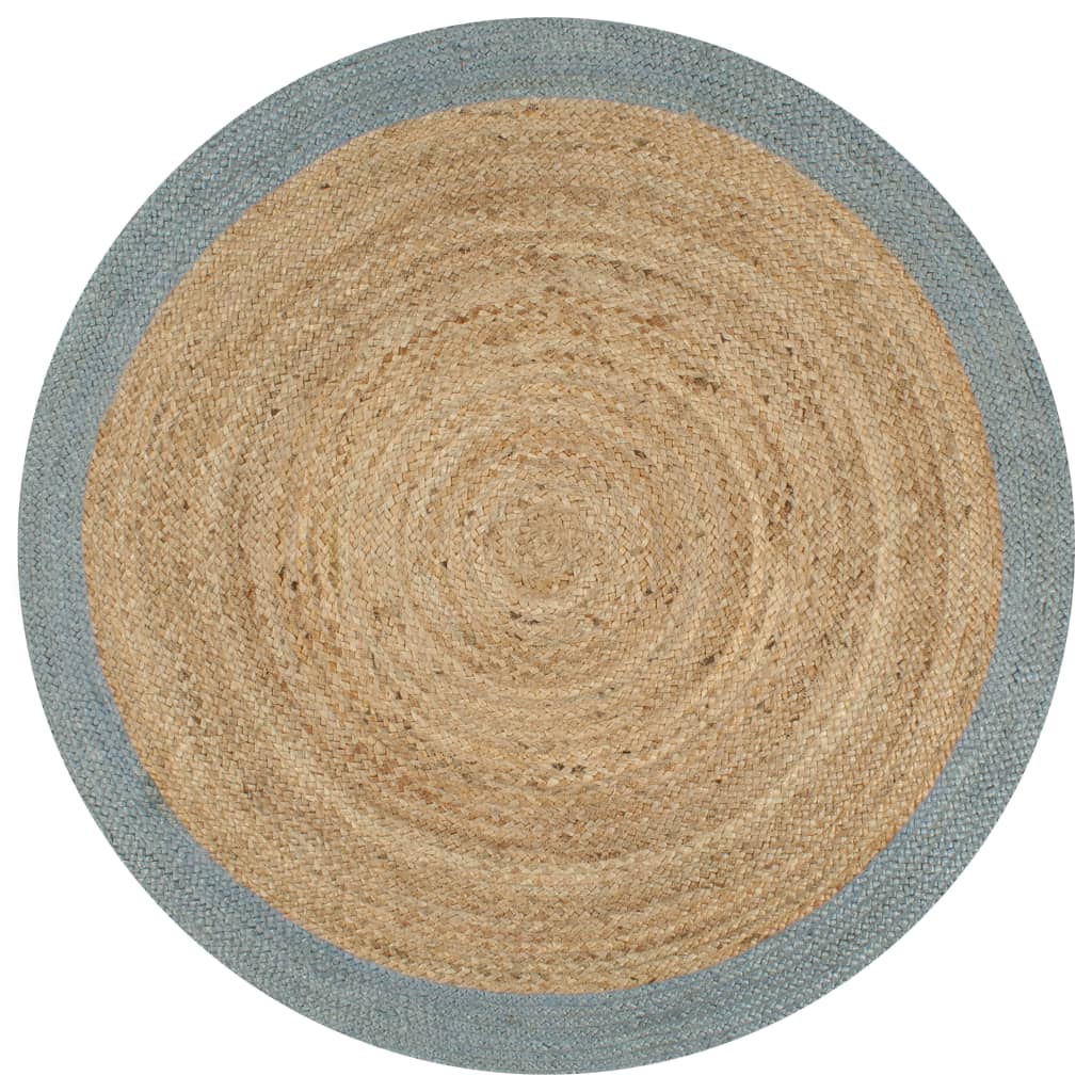Handmade Rug Jute With Olive Green Border 90 Cm Rugs