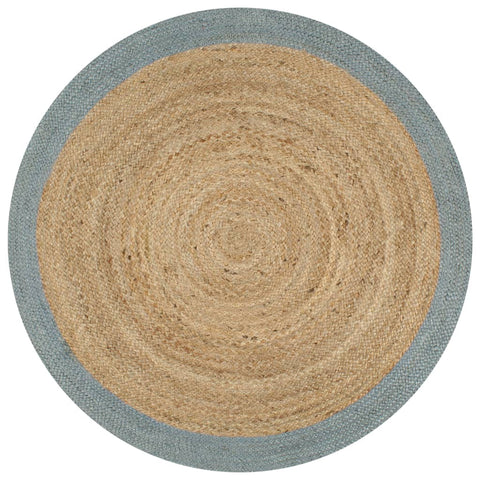 Handmade Rug Jute With Olive Green Border 90 Cm Rugs
