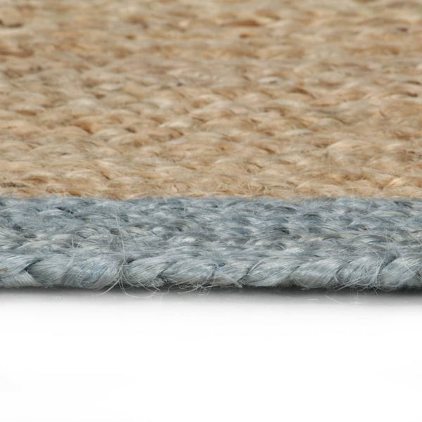 Handmade Rug Jute With Olive Green Border 90 Cm Rugs