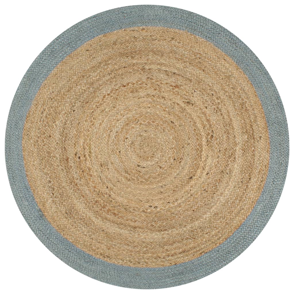 Handmade Rug Jute With Olive Green Border 150 Cm Rugs