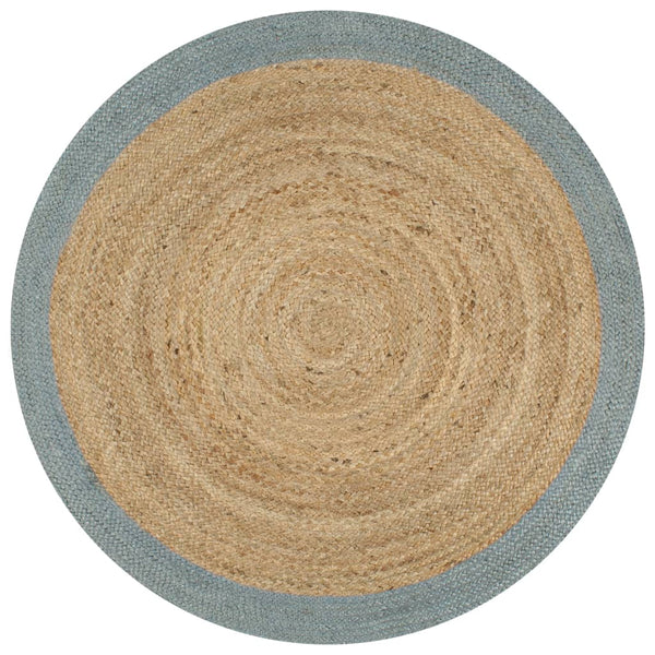 Handmade Rug Jute With Olive Green Border 150 Cm Rugs