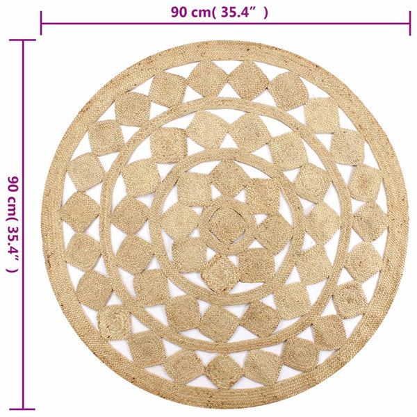 Vidaxl Handmade Rug Braided Jute 90 Cm Rugs