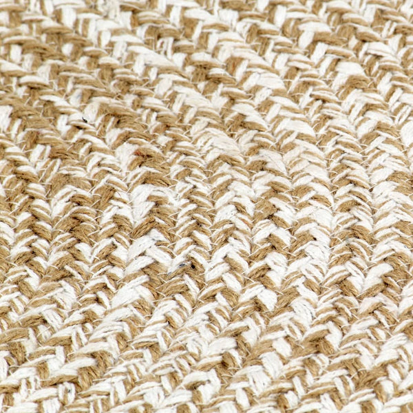 Handmade Rug Jute White And Natural 120 Cm Rugs