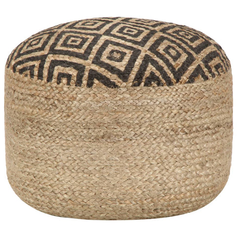 Handmade Pouffe Black 45X30 Cm Jute Ottomans Footstools & Poufs