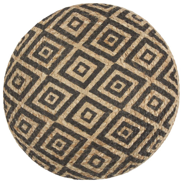 Handmade Pouffe Black 45X30 Cm Jute Ottomans Footstools & Poufs