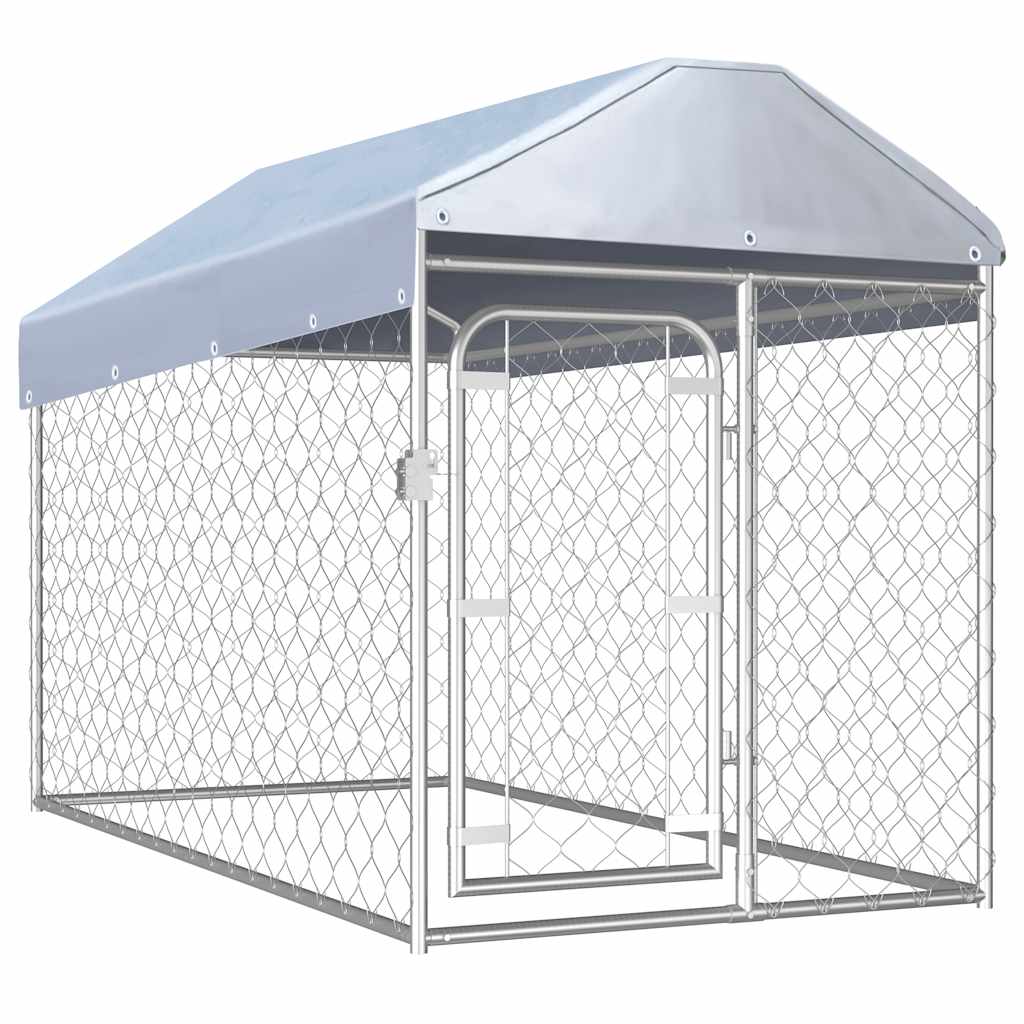 Vidaxl Outdoor Dog Kennel With Roof 200X100x125 Cm Dog Kennels