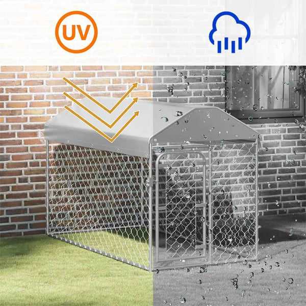 Vidaxl Outdoor Dog Kennel With Roof 200X100x125 Cm Dog Kennels