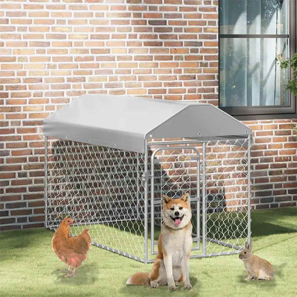 Vidaxl Outdoor Dog Kennel With Roof 200X100x125 Cm Dog Kennels