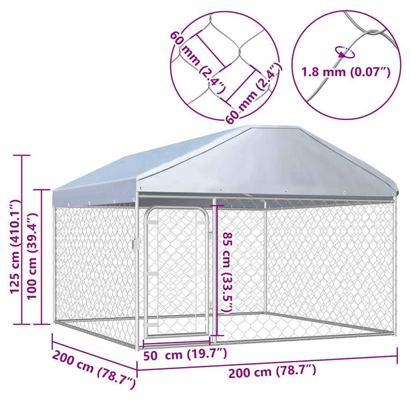 Vidaxl Outdoor Dog Kennel With Roof 200X200x135 Cm Dog Kennels