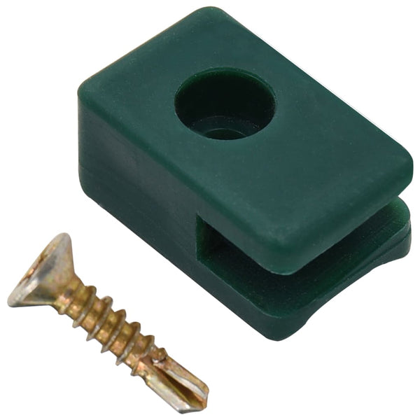 Garden Fence Wire Holder With Screw 100 Sets Green