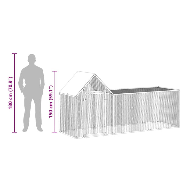 Galvanised Steel Chicken Coop 300X100x150 Cm Poultry Cages