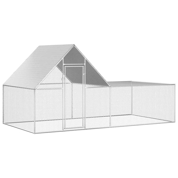 Vidaxl Chicken Coop 4X2x2 M Galvanised Steel Small Animal Cages & Hutches