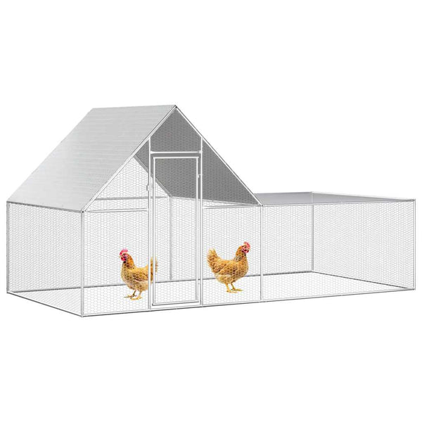 Vidaxl Chicken Coop 4X2x2 M Galvanised Steel Small Animal Cages & Hutches