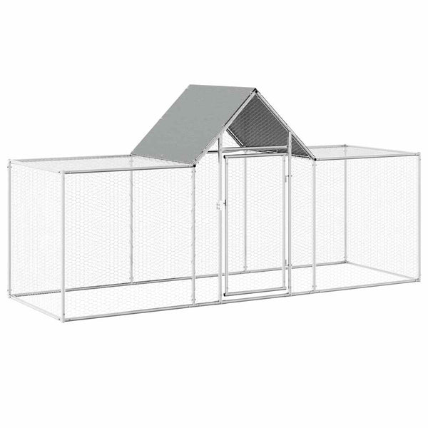 Vidaxl Chicken Coop 3X1x1.5 M Galvanised Steel Small Animal Cages & Hutches