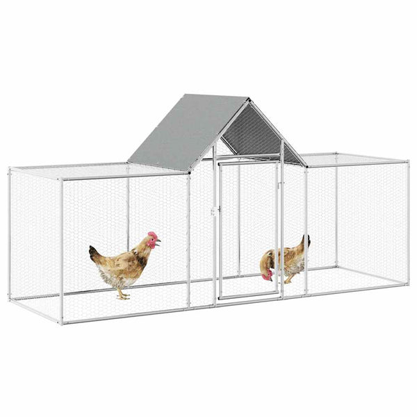 Vidaxl Chicken Coop 3X1x1.5 M Galvanised Steel Small Animal Cages & Hutches
