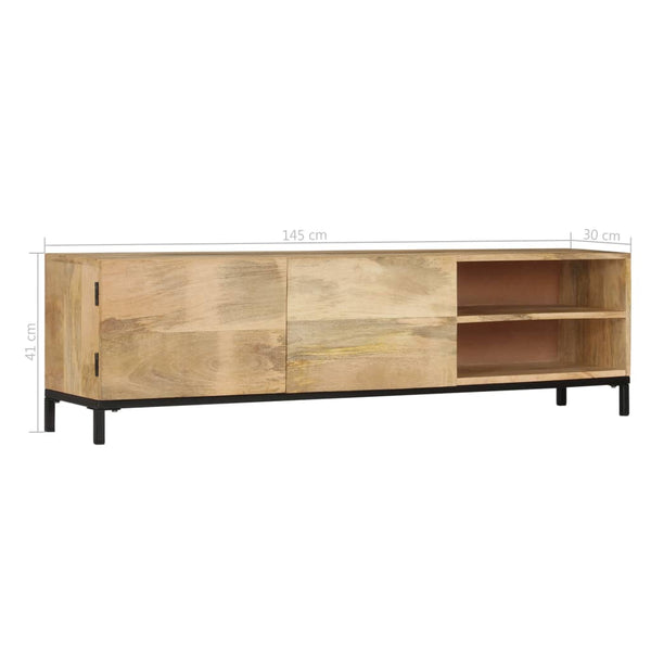 Tv Cabinet 145X30x41 Cm Solid Mango Wood Tv Stands & Entertainment Units