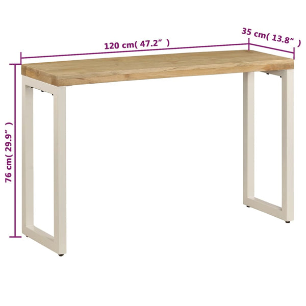 Console Table 120X35x76 Cm Solid Wood Mango And Steel