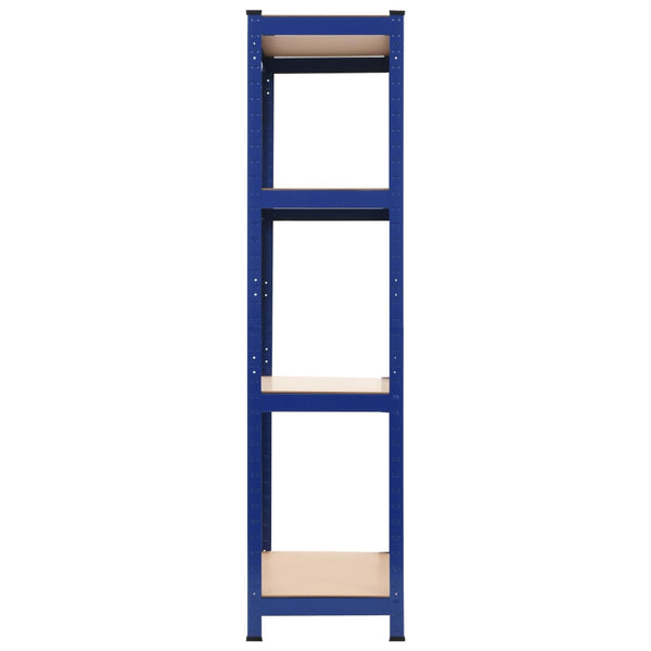 Storage Shelves 2 Pcs Blue 80X40x160 Cm Steel And Mdf