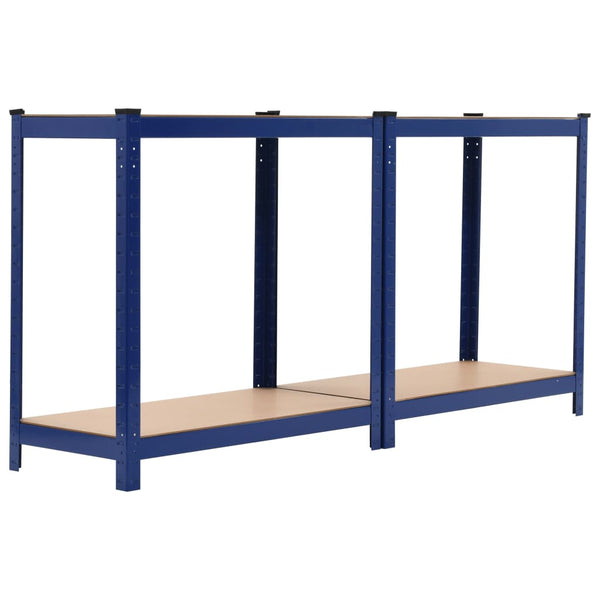 Storage Shelves 2 Pcs Blue 80X40x160 Cm Steel And Mdf
