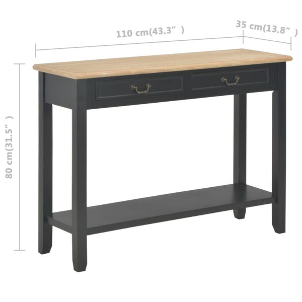 Vidaxl Console Table Black 110X35x80 Cm Wood Tables
