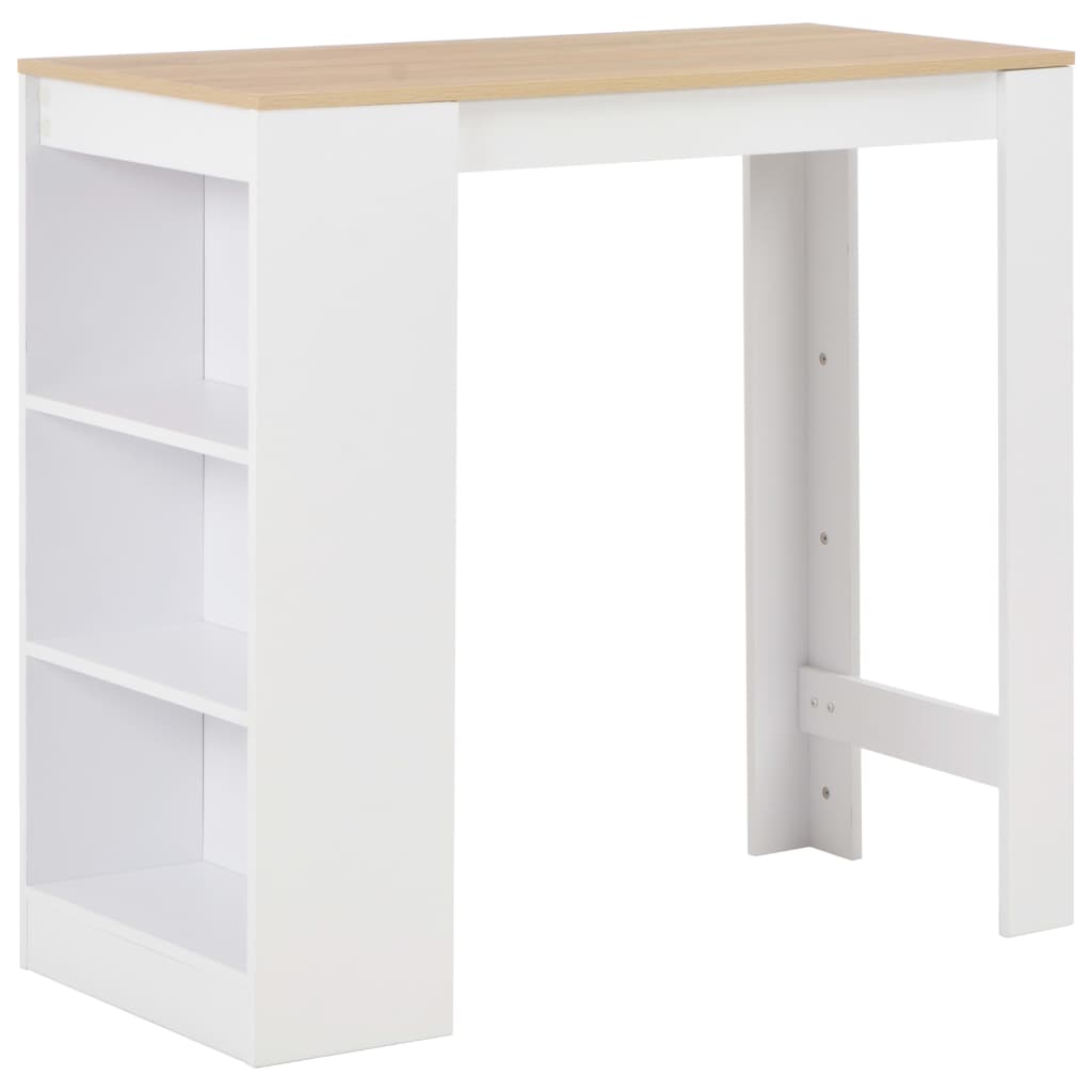 Engineered Wood Bar Table With Three Layer Shelf White Home Furniture Bar Tables